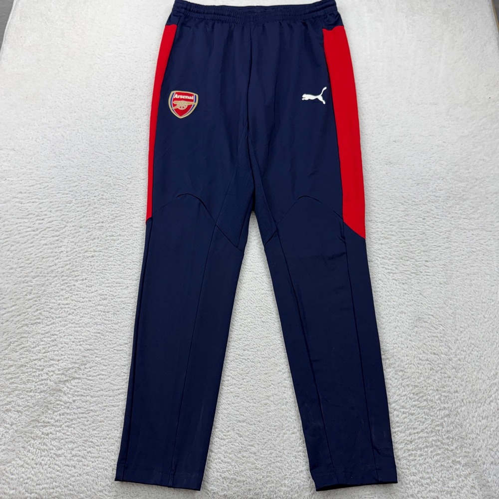 Puma‎ Arsenal FC Mens Large Navy Blue Red Training Soccer Track Pants Joggers
